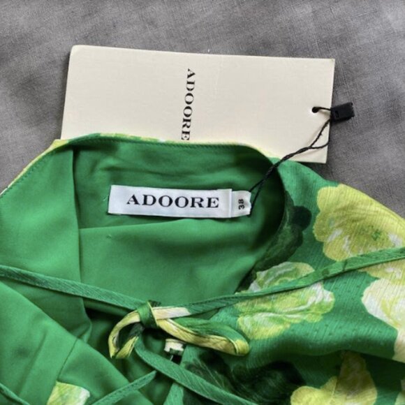 Adoore Vienna Open Back Midi Dress in Green Floral Print Size 6 NEW - Picture 10 of 12